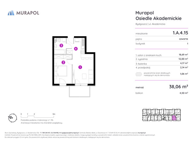 Mieszkanie w inwestycji Murapol Osiedle Akademickie, symbol 1.A.4.15 » nportal.pl
