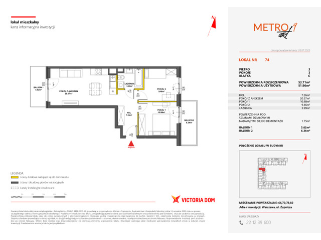 Mieszkanie w inwestycji METRO ART, symbol 9M.74 » nportal.pl