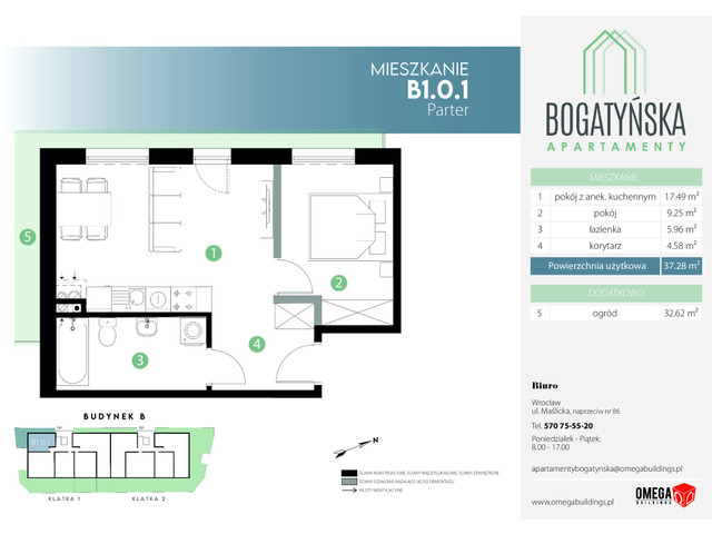 Mieszkanie w inwestycji Bogatyńska Apartamenty, budynek Promocja!, symbol B1.0.1 » nportal.pl