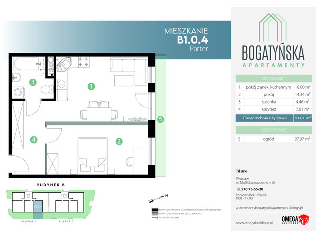 Mieszkanie w inwestycji Bogatyńska Apartamenty, budynek Promocja!, symbol B1.0.4 » nportal.pl