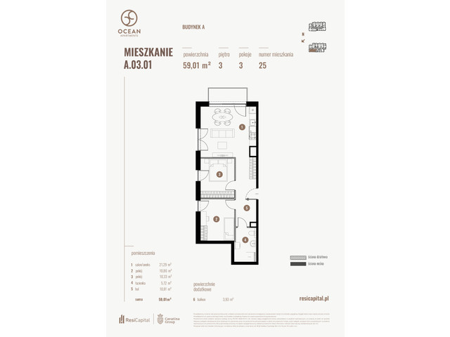 Mieszkanie w inwestycji OCEAN APARTMENTS, symbol A.03.01 » nportal.pl