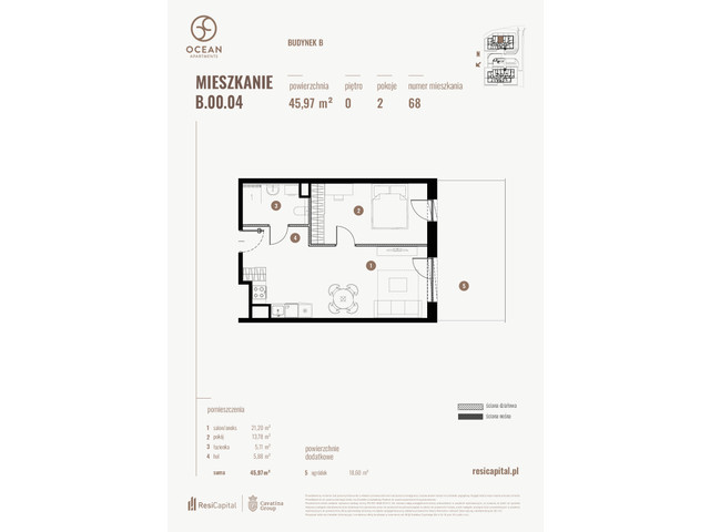 Mieszkanie w inwestycji OCEAN APARTMENTS, symbol B.00.04 » nportal.pl