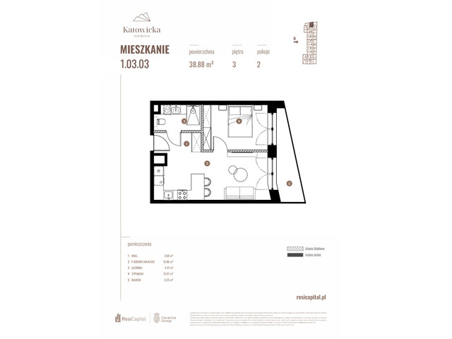 Mieszkanie w inwestycji KATOWICKA RESIDENCE, symbol 1.03.03 » nportal.pl