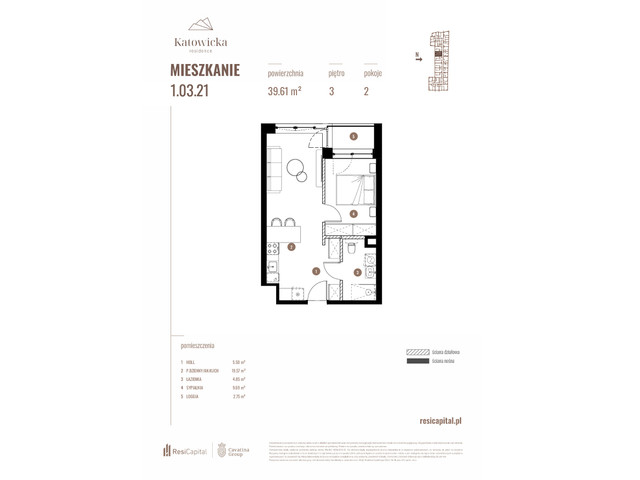 Mieszkanie w inwestycji KATOWICKA RESIDENCE, symbol 1.03.21 » nportal.pl