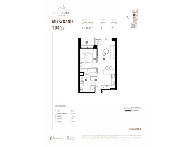 Mieszkanie w inwestycji KATOWICKA RESIDENCE, symbol 1.04.22 » nportal.pl