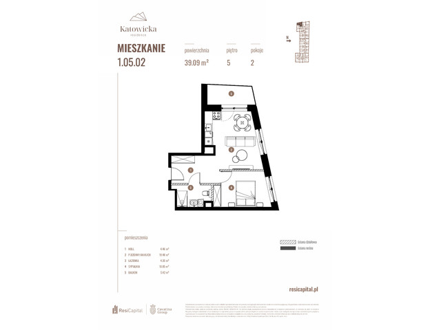 Mieszkanie w inwestycji KATOWICKA RESIDENCE, symbol 1.05.02 » nportal.pl