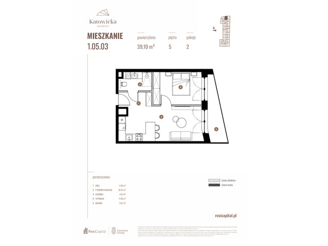 Mieszkanie w inwestycji KATOWICKA RESIDENCE, budynek Rezerwacja, symbol 1.05.03 » nportal.pl