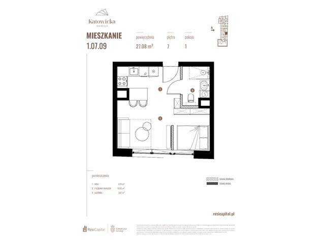 Mieszkanie w inwestycji KATOWICKA RESIDENCE, symbol 1.07.09 » nportal.pl