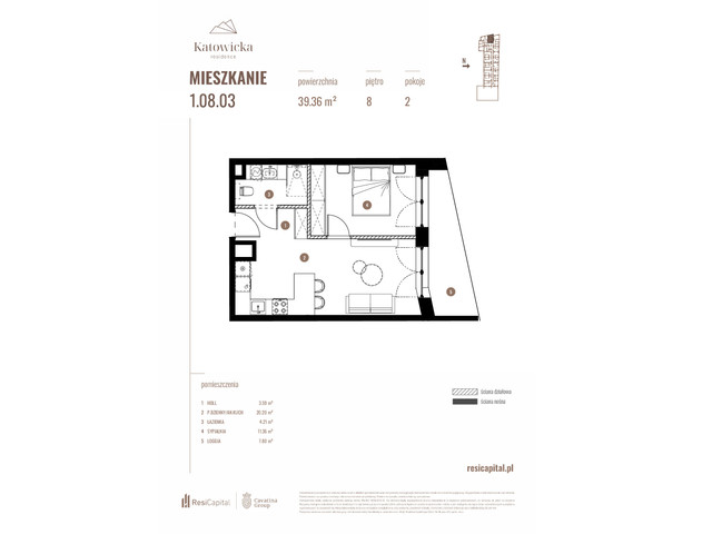 Mieszkanie w inwestycji KATOWICKA RESIDENCE, symbol 1.08.03 » nportal.pl