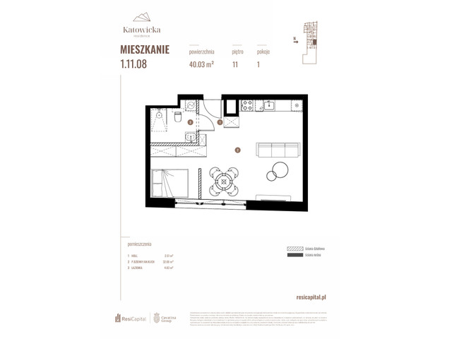 Mieszkanie w inwestycji KATOWICKA RESIDENCE, symbol 1.11.08 » nportal.pl