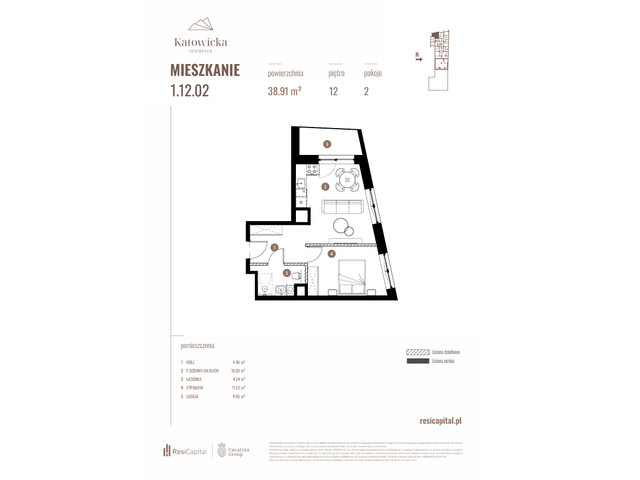 Mieszkanie w inwestycji KATOWICKA RESIDENCE, symbol 1.12.02 » nportal.pl