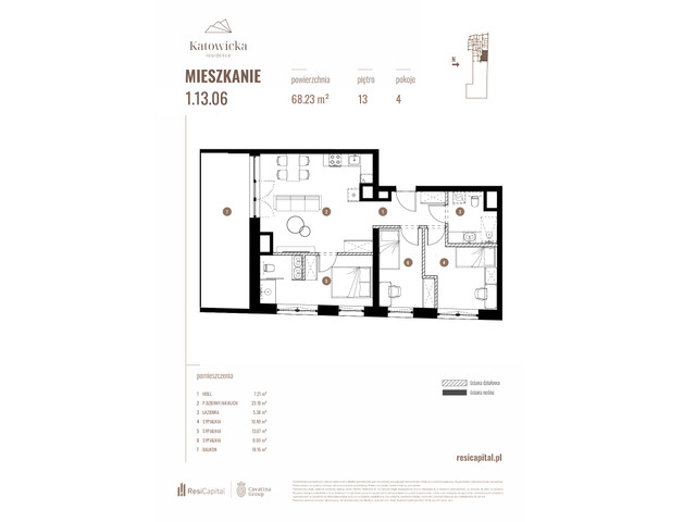 Mieszkanie w inwestycji KATOWICKA RESIDENCE, symbol 1.13.06 » nportal.pl
