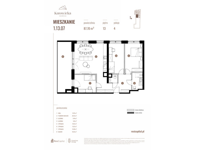 Mieszkanie w inwestycji KATOWICKA RESIDENCE, symbol 1.13.07 » nportal.pl