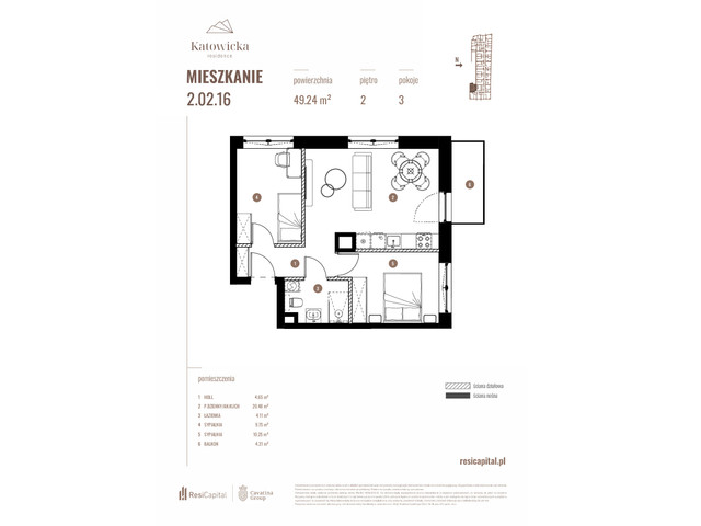 Mieszkanie w inwestycji KATOWICKA RESIDENCE, symbol 2.02.16 » nportal.pl