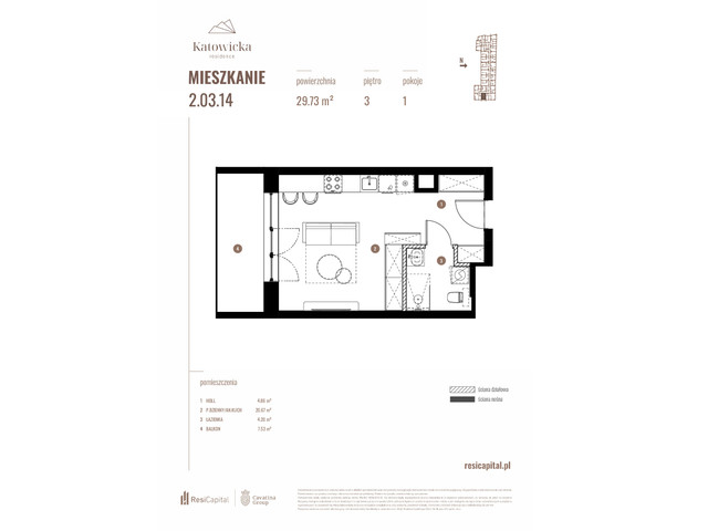 Mieszkanie w inwestycji KATOWICKA RESIDENCE, symbol 2.03.14 » nportal.pl