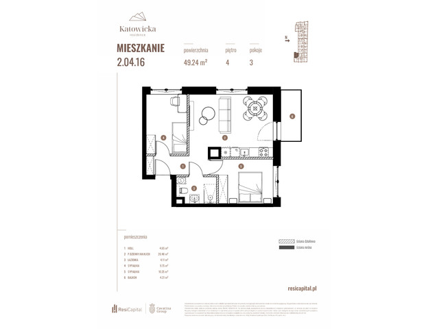 Mieszkanie w inwestycji KATOWICKA RESIDENCE, symbol 2.04.16 » nportal.pl