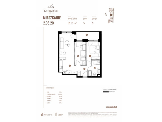 Mieszkanie w inwestycji KATOWICKA RESIDENCE, symbol 2.05.20 » nportal.pl