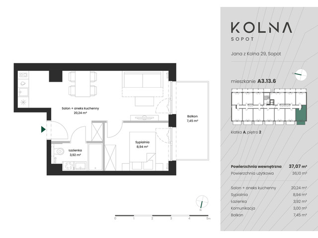 Mieszkanie w inwestycji Kolna Sopot, symbol A3.13.6 » nportal.pl