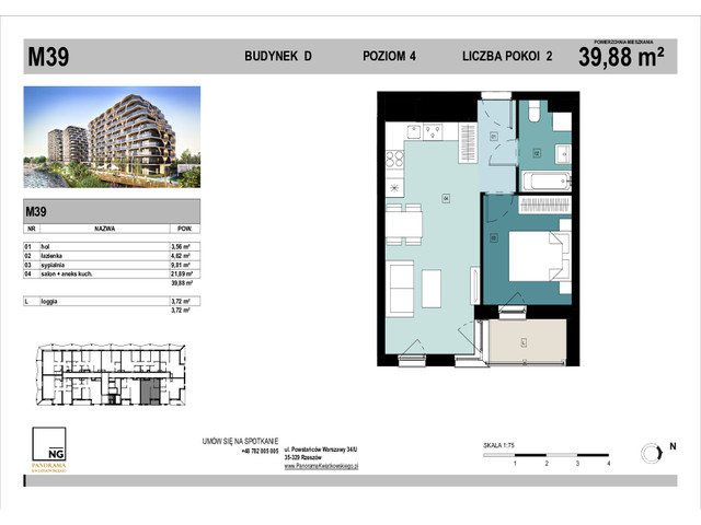 Mieszkanie w inwestycji PANORAMA KWIATKOWSKIEGO, symbol D_39 » nportal.pl