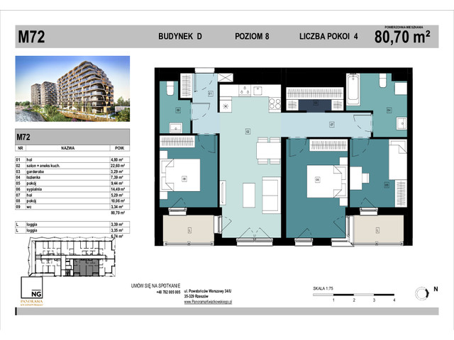 Mieszkanie w inwestycji PANORAMA KWIATKOWSKIEGO, symbol D_72 » nportal.pl