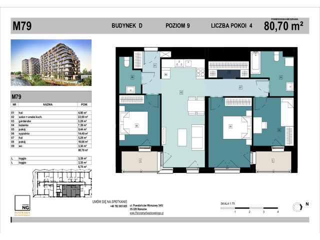 Mieszkanie w inwestycji PANORAMA KWIATKOWSKIEGO, symbol D_79 » nportal.pl
