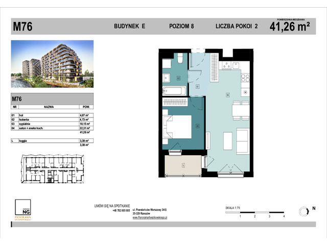 Mieszkanie w inwestycji PANORAMA KWIATKOWSKIEGO, symbol E_76 » nportal.pl