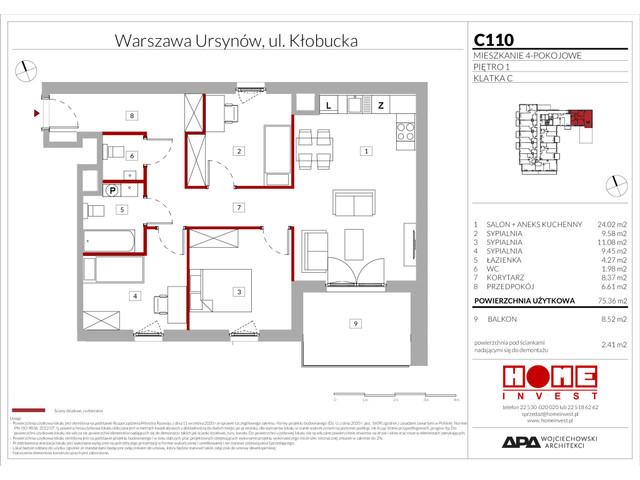 Mieszkanie w inwestycji Enklawa Ursynów, symbol C110 » nportal.pl