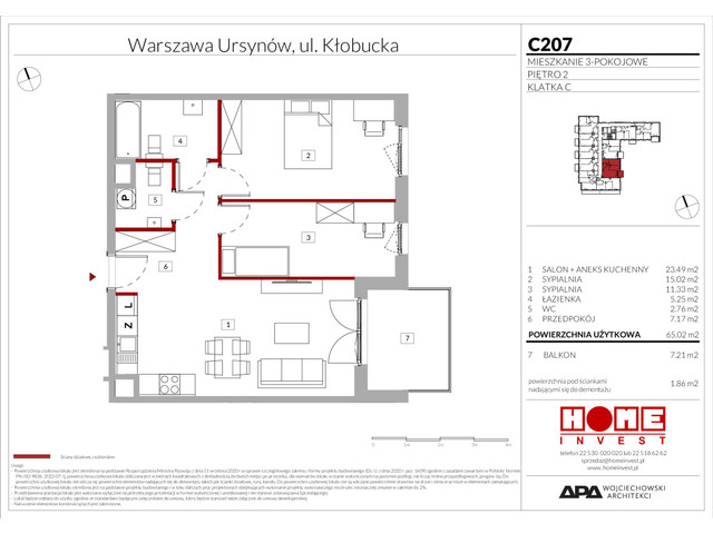 Mieszkanie w inwestycji Enklawa Ursynów, symbol C207 » nportal.pl