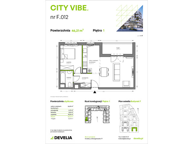 Mieszkanie w inwestycji City Vibe - budynek River View, symbol F.012 » nportal.pl