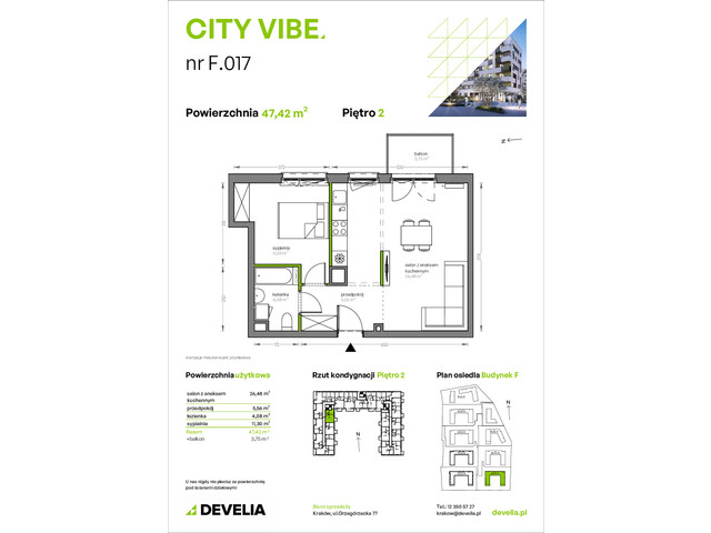 Mieszkanie w inwestycji City Vibe - budynek River View, symbol F.017 » nportal.pl