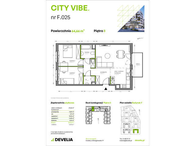 Mieszkanie w inwestycji City Vibe - budynek River View, symbol F.025 » nportal.pl