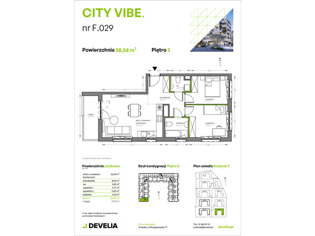 Mieszkanie w inwestycji City Vibe - budynek River View, symbol F.029 » nportal.pl