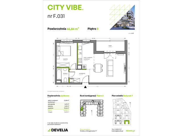Mieszkanie w inwestycji City Vibe - budynek River View, symbol F.031 » nportal.pl