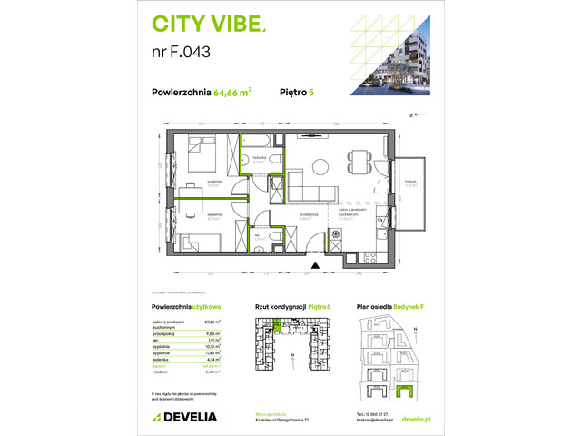 Mieszkanie w inwestycji City Vibe - budynek River View, symbol F.043 » nportal.pl