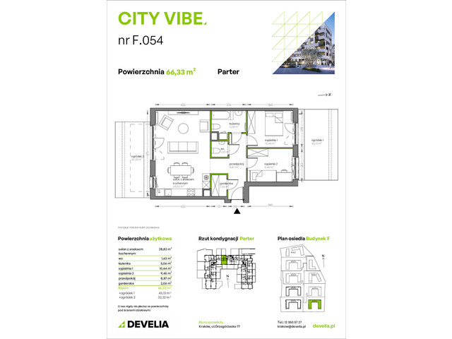 Mieszkanie w inwestycji City Vibe - budynek River View, symbol F.054 » nportal.pl