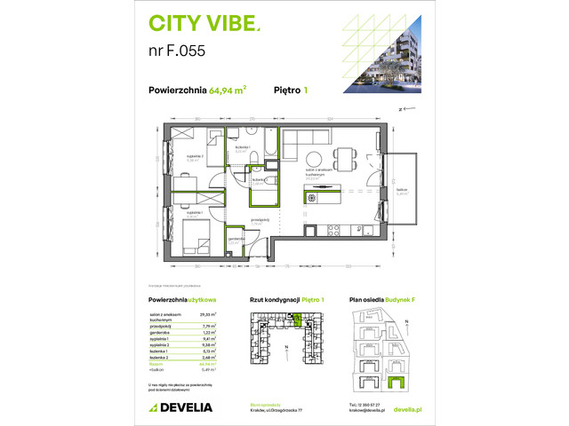 Mieszkanie w inwestycji City Vibe - budynek River View, symbol F.055 » nportal.pl