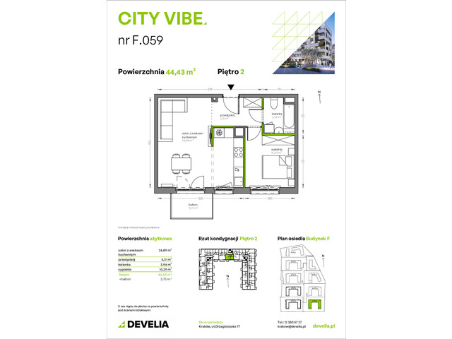 Mieszkanie w inwestycji City Vibe - budynek River View, symbol F.059 » nportal.pl