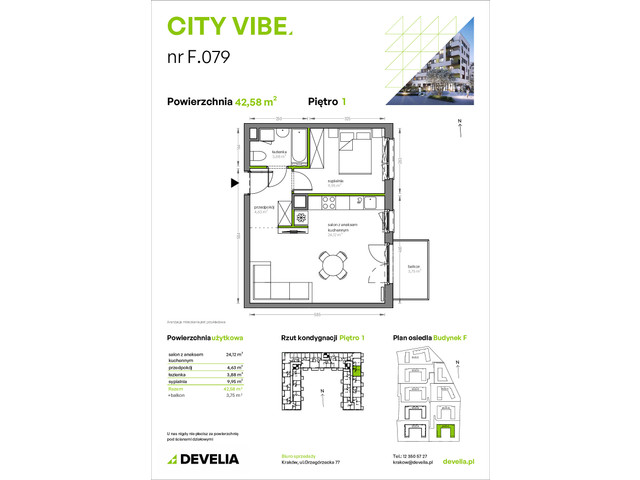Mieszkanie w inwestycji City Vibe - budynek River View, symbol F.079 » nportal.pl