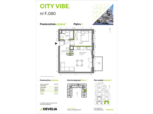 Mieszkanie w inwestycji City Vibe - budynek River View, symbol F.080 » nportal.pl