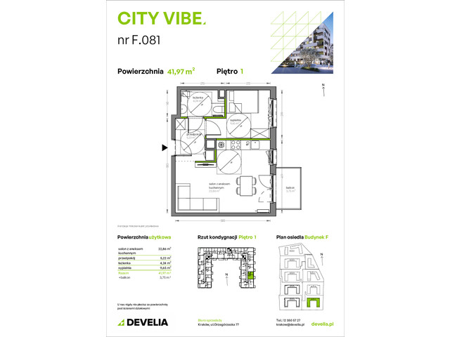 Mieszkanie w inwestycji City Vibe - budynek River View, symbol F.081 » nportal.pl