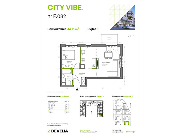 Mieszkanie w inwestycji City Vibe - budynek River View, symbol F.082 » nportal.pl