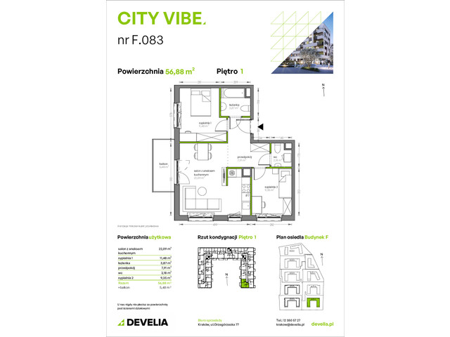 Mieszkanie w inwestycji City Vibe - budynek River View, symbol F.083 » nportal.pl