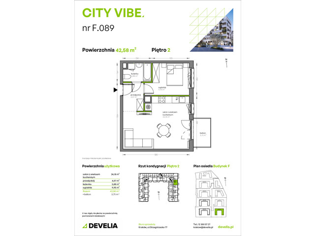 Mieszkanie w inwestycji City Vibe - budynek River View, symbol F.089 » nportal.pl