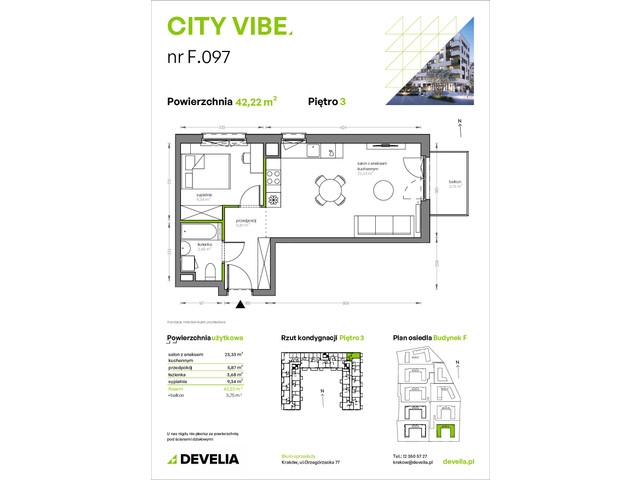 Mieszkanie w inwestycji City Vibe - budynek River View, symbol F.097 » nportal.pl