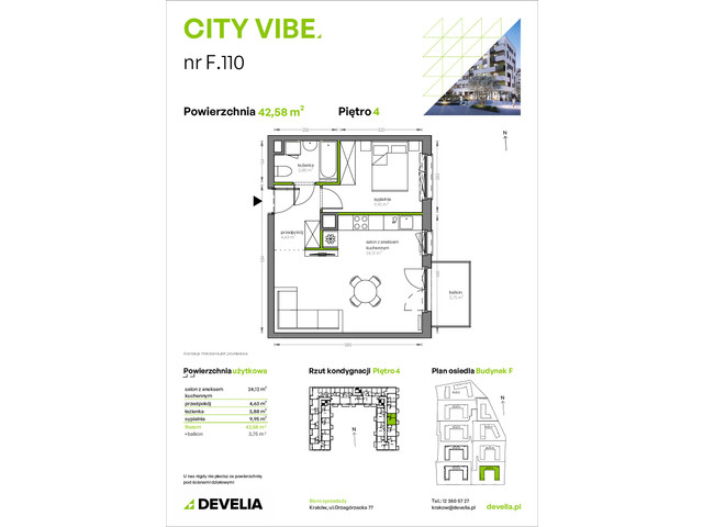Mieszkanie w inwestycji City Vibe - budynek River View, symbol F.110 » nportal.pl