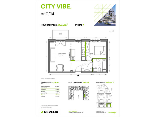 Mieszkanie w inwestycji City Vibe - budynek River View, symbol F.114 » nportal.pl