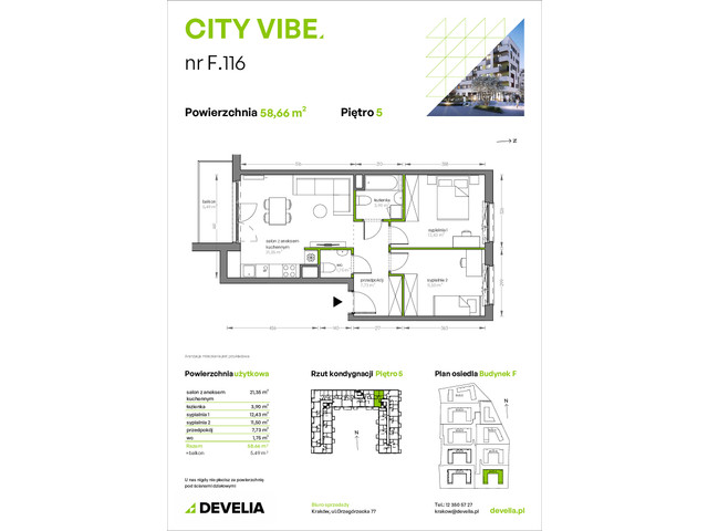 Mieszkanie w inwestycji City Vibe - budynek River View, symbol F.116 » nportal.pl