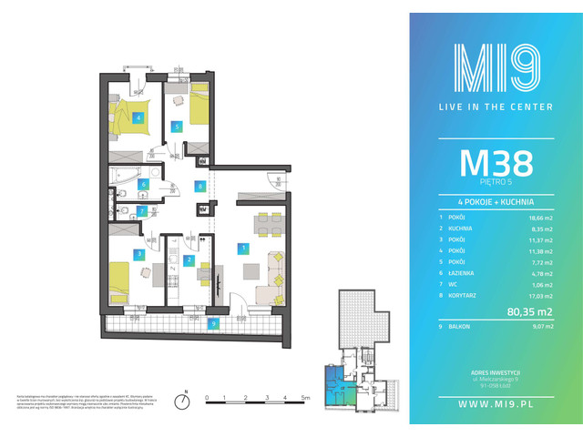 Mieszkanie w inwestycji MI9, symbol M38 » nportal.pl