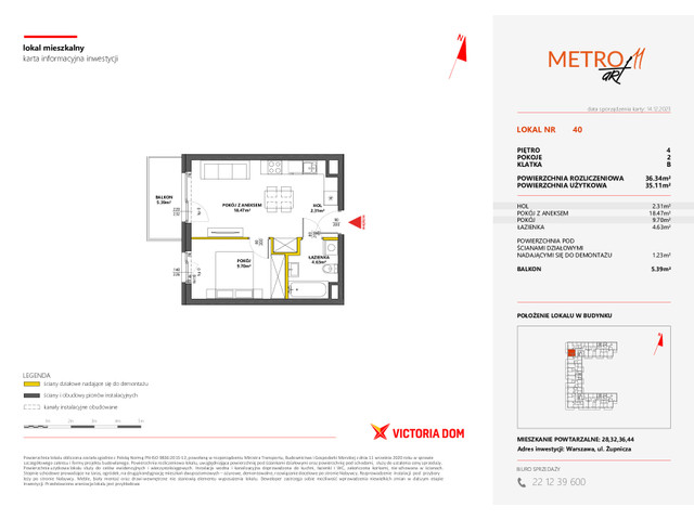 Mieszkanie w inwestycji METRO ART, symbol 11M.40 » nportal.pl