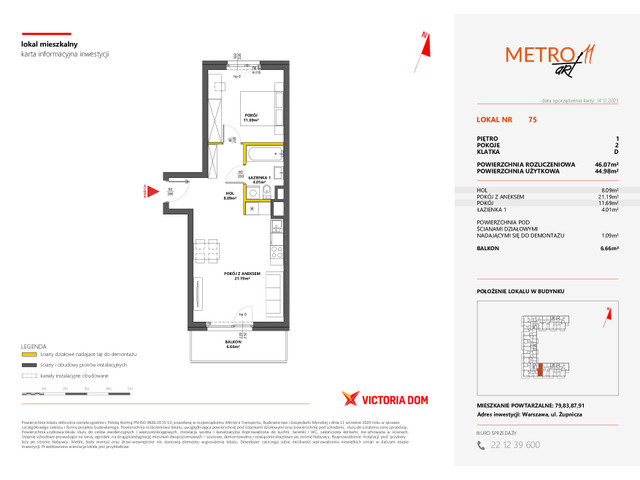 Mieszkanie w inwestycji METRO ART, symbol 11M.75 » nportal.pl